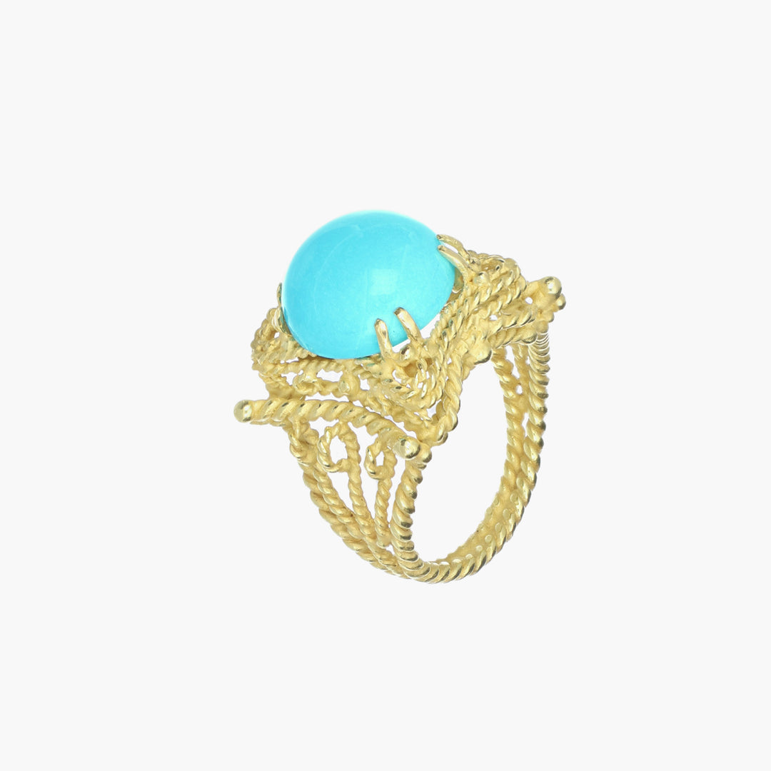 Round Turquoise Ring