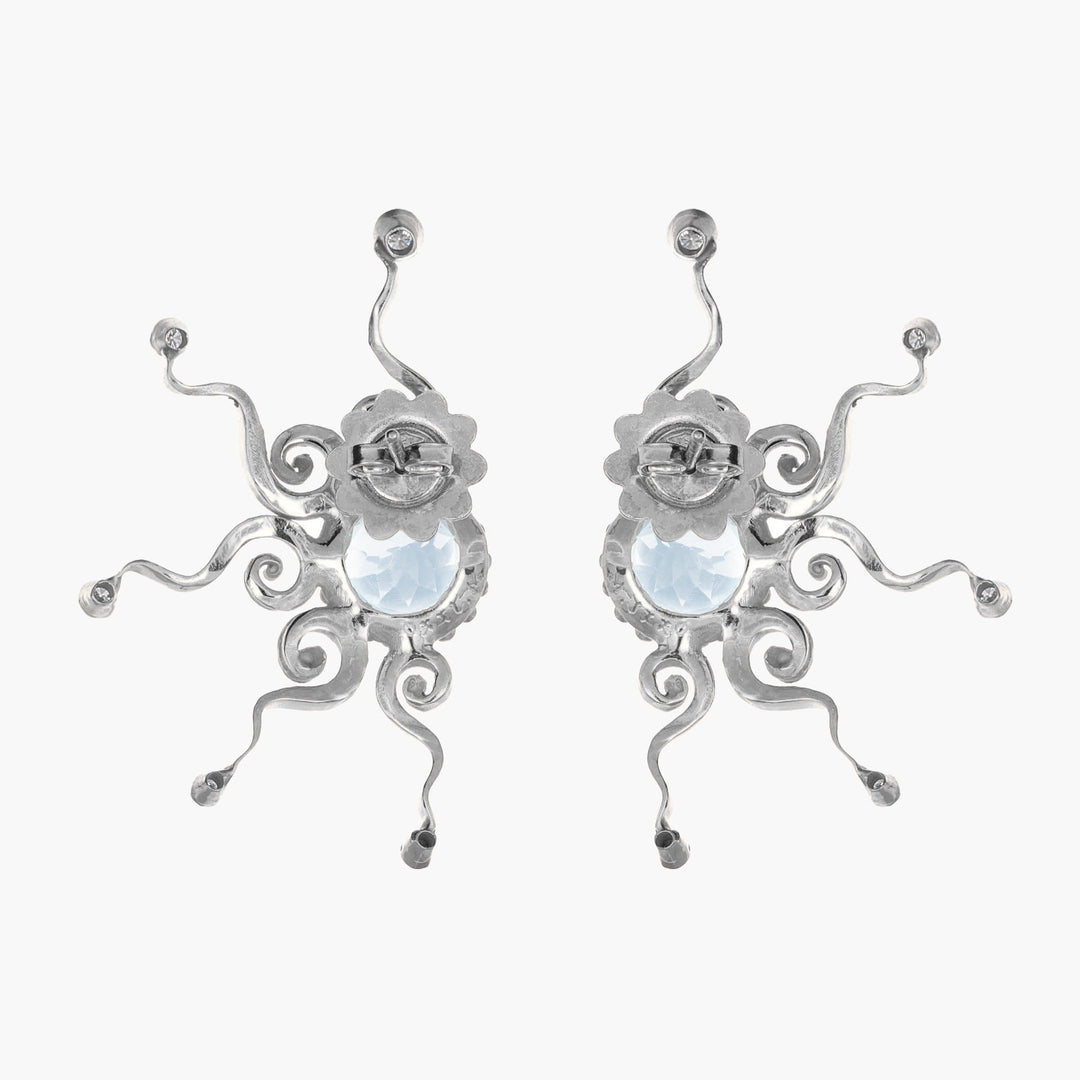 Massimo_Izzo_Jeweler_Sun_Earrings_18kt_gold_aquamarine_diamonds_Retro