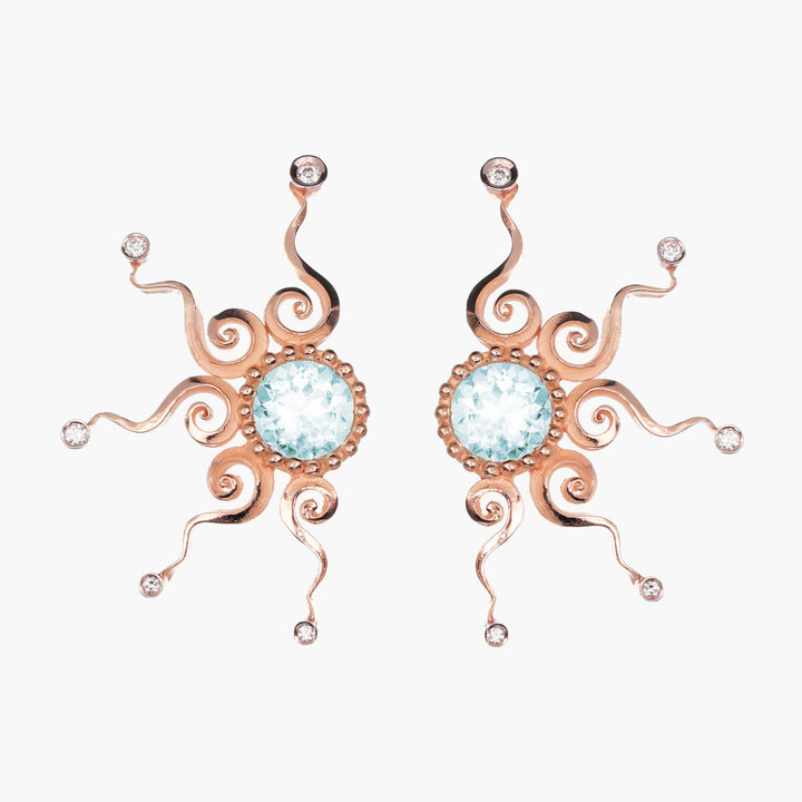 Massimo_Izzo_Jeweler_Sun_Earrings_18kt_gold_aquamarine_diamonds_Fronte